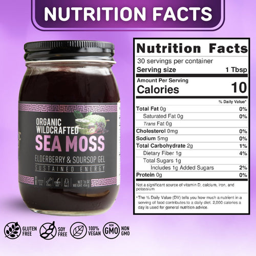 Elderberry and Soursop Infused Sea Moss Gel